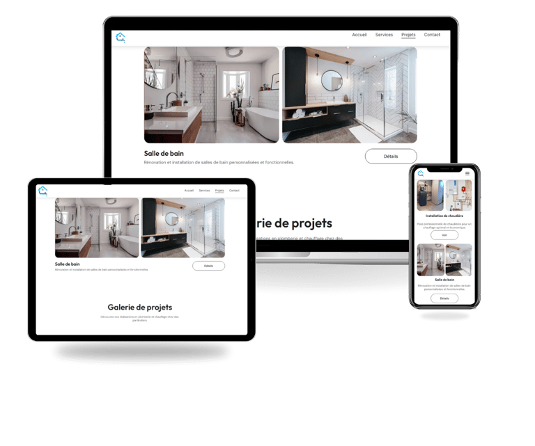 réalisation site internet d'un artisan plombier