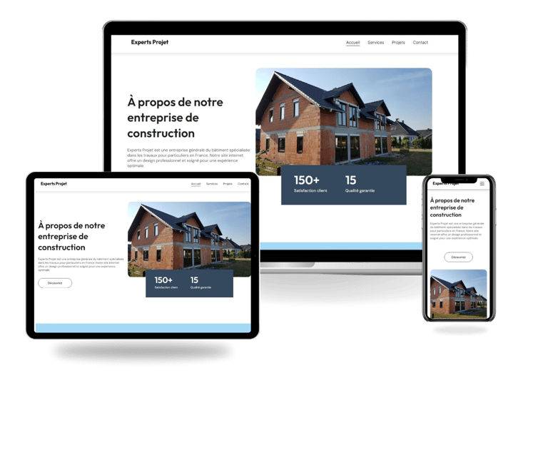 réalisation site internet d'une entreprise du bâtiment