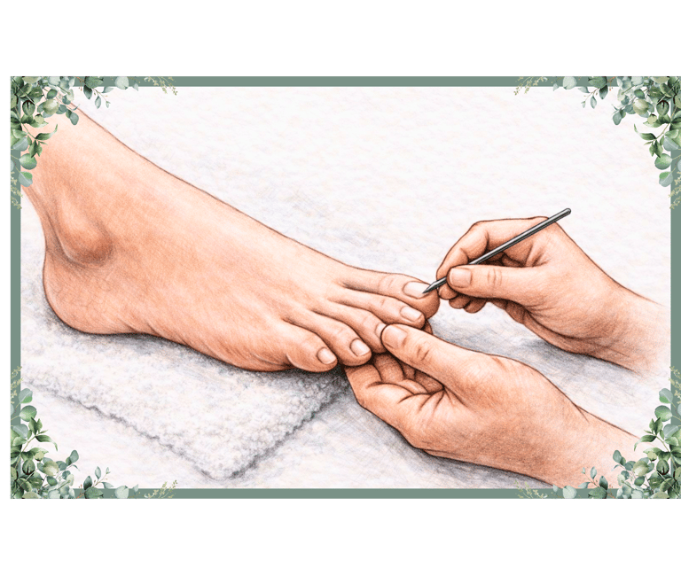 Illustration einer fachgerechten Fußpflege bei Fachfußpflege von Ioana in Korntal Münchingen
