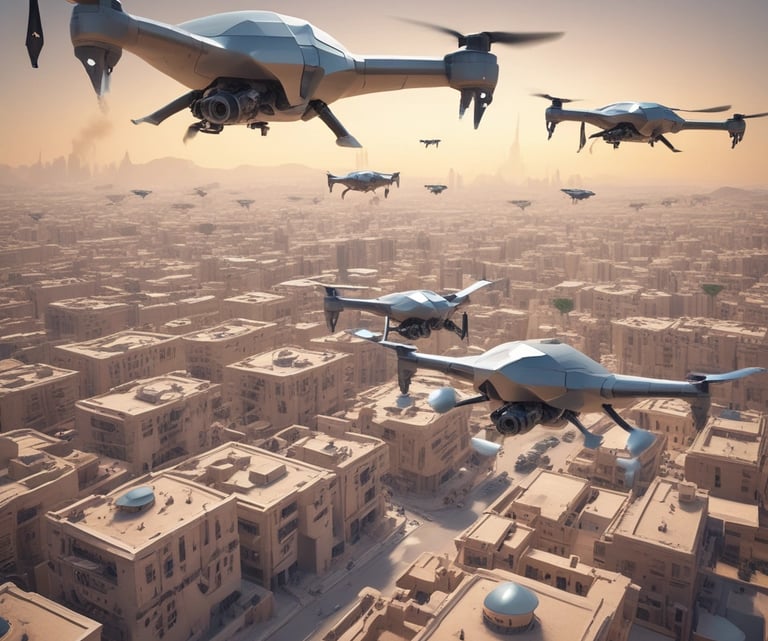 A large, modern military ship is docked by the waterfront, displaying advanced radar and communication equipment on its deck. Several flags are visible atop the vessel, while the surroundings include urban buildings and a mostly clear sky.