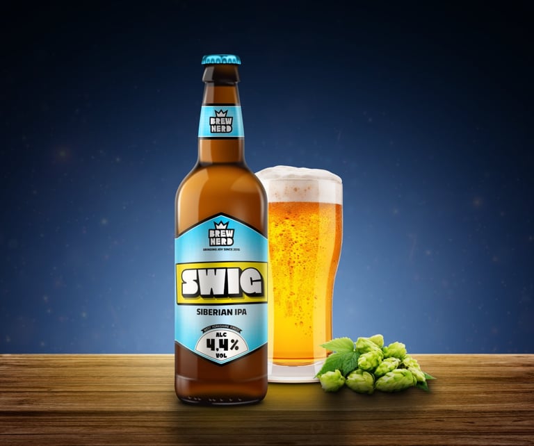 Brewnerd IPA beer bottle on the counter