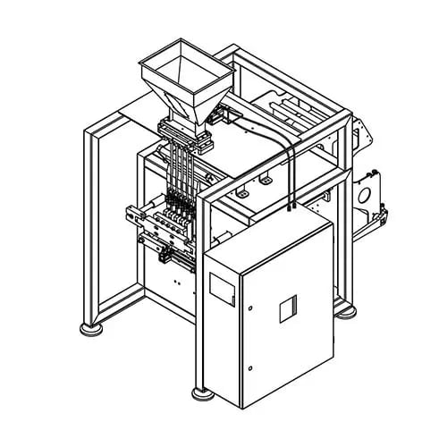 3d layout of sugar stick pack machine