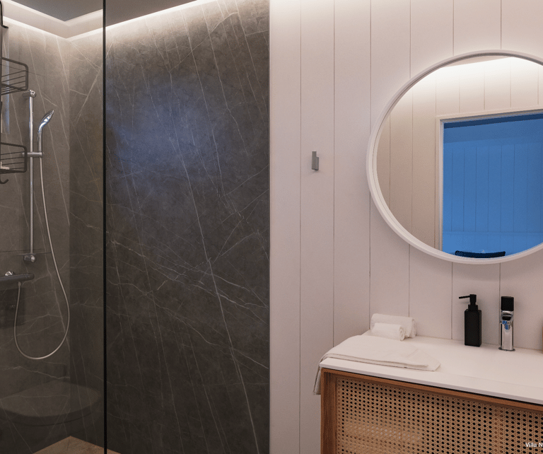 Salle de bain privée pour chaque chambre à la villa noah st jean st barth
