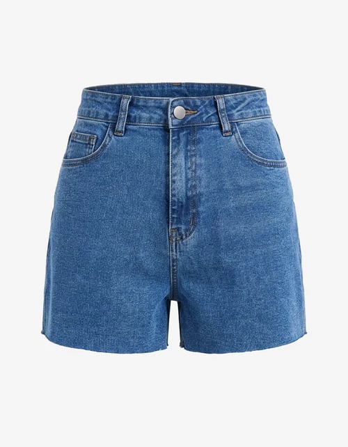 women's Blue High waist jean shorts