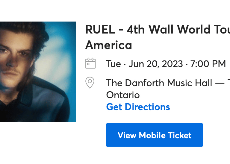 Ruel ticket confirmation