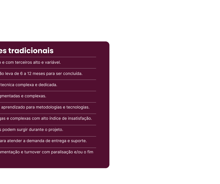 soluções de softwares e tecnologias tradicionais comparadas ao I-KNOW