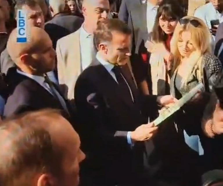 Jessy Tabet with French President Macron