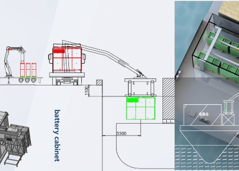 diagram of an electric shipping vessel