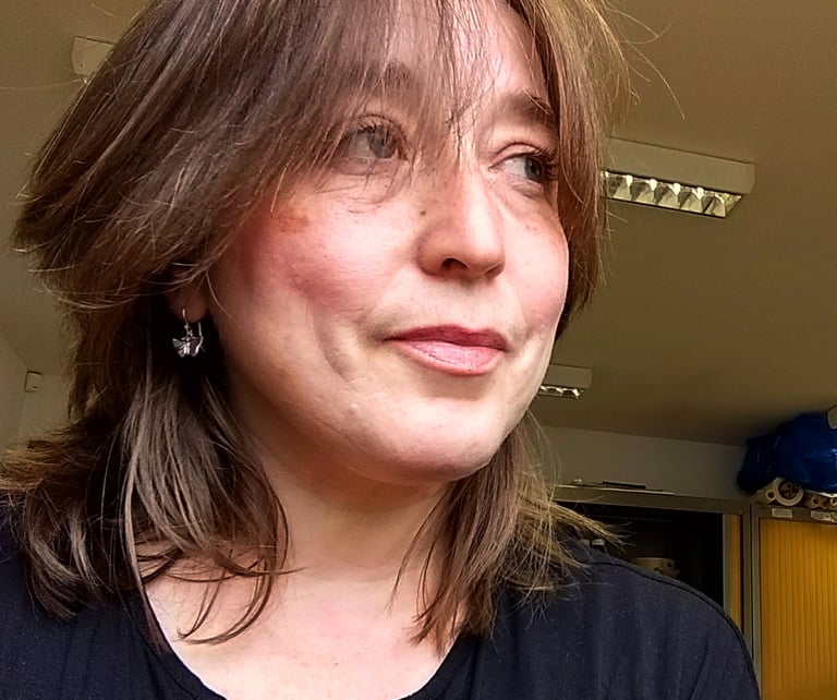 A colour image - headshot - of the artist, Christine Gallagher.