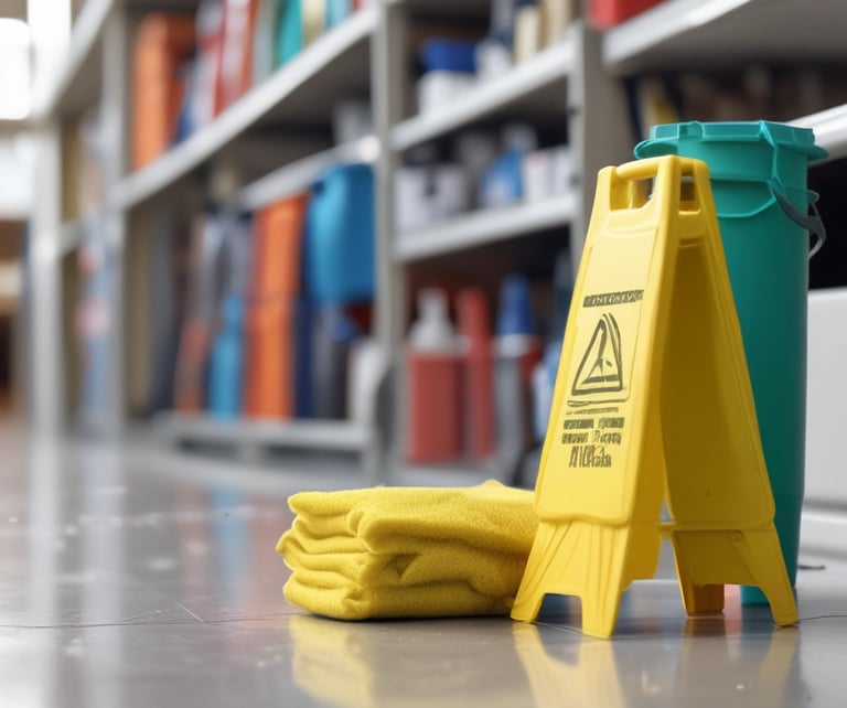 a yellow caution sign next to a yellow caution sign