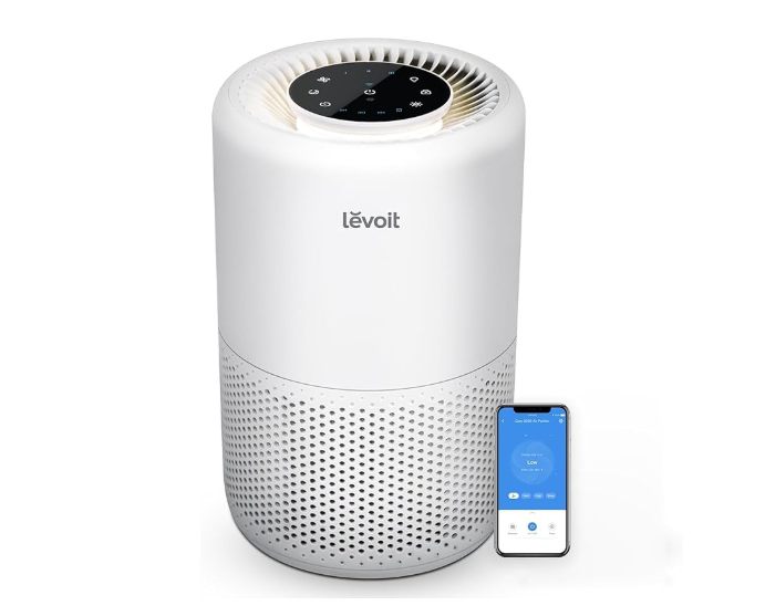 Levoit Core 200S smart air purifier for small rooms and bedrooms.