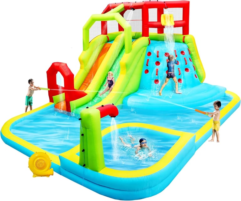 WELLFUNTIME Inflatable Water Slide Park