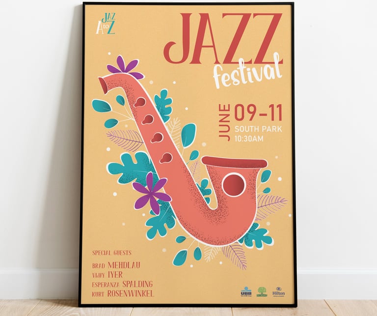 Graphic design services of a poster for Jazz festival
