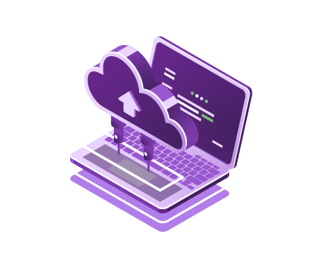 Vetor de um notebook com uma nuvem conectada a ele