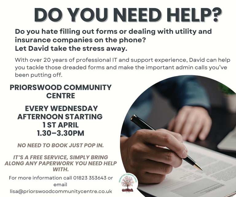 Do you need help fill out forms and making important phone calls poster