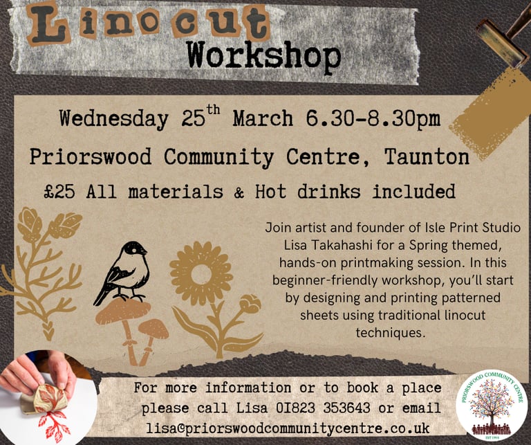 spring lino cut workshop