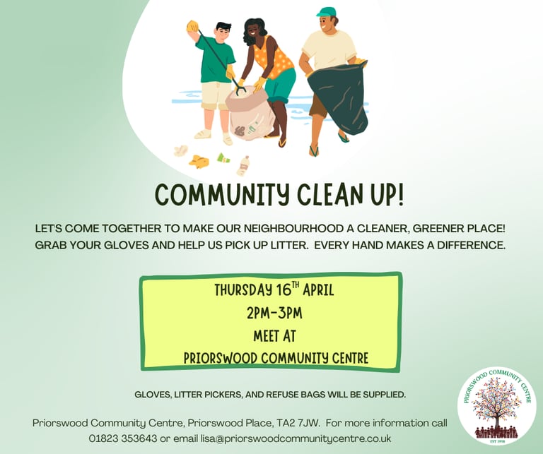 Priorswood Taunton Community litter pick poster