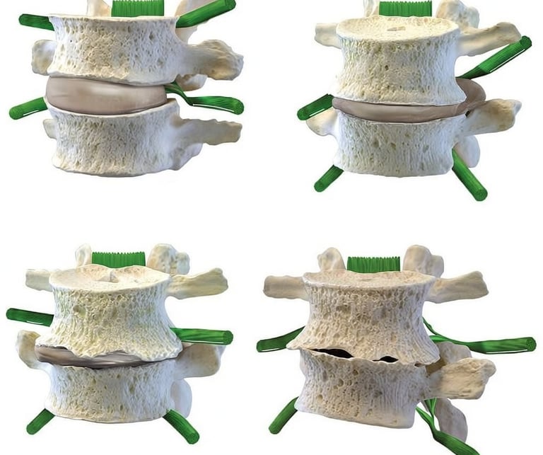 Figura mostrando o envelhecimento da coluna , a espondilodiscopatia degenerativa