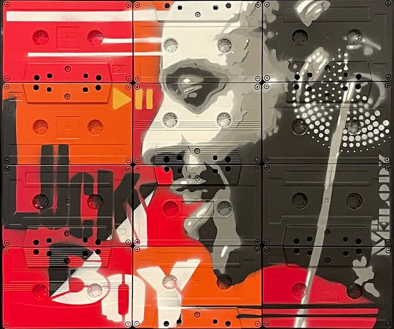 portrait de dj mehdi mister melody art sur cassette audio