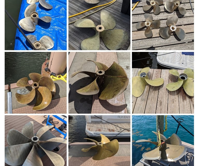 Professional diver removal yacht propeller for fix damagr in West Palm Beach