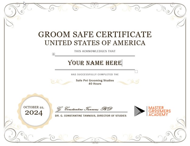 Earn your groom safe certificate for free