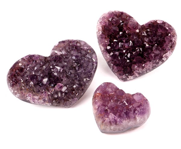 drusas de ametista formato coração