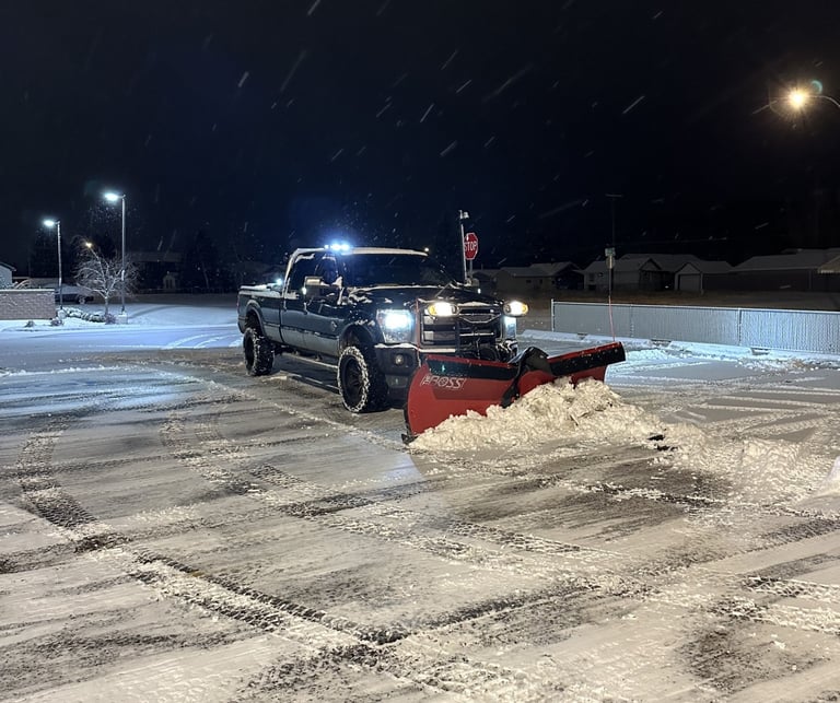 snow plowing and de icing