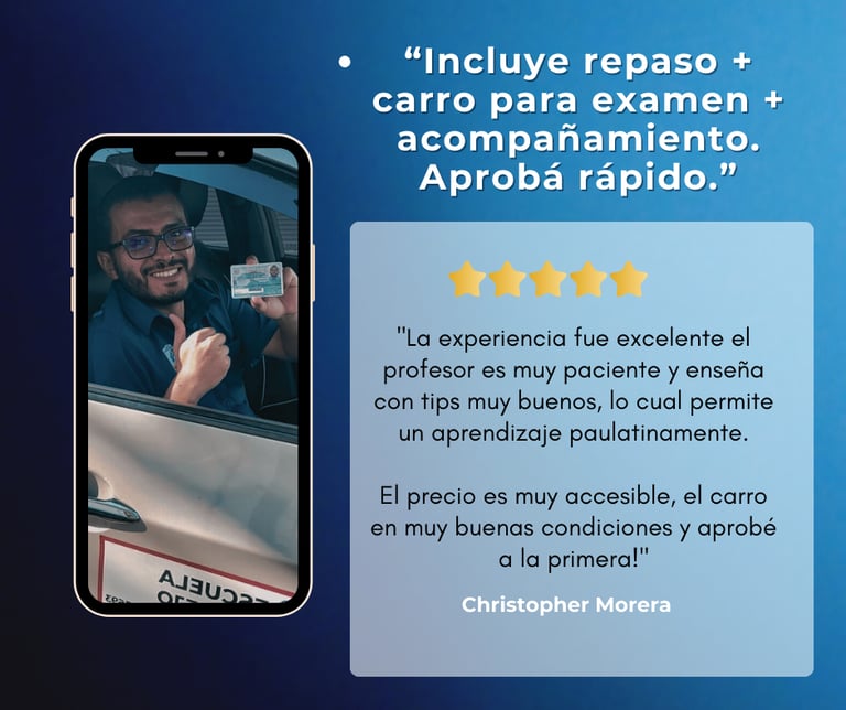 Hombre mostrando la licencia de conducir