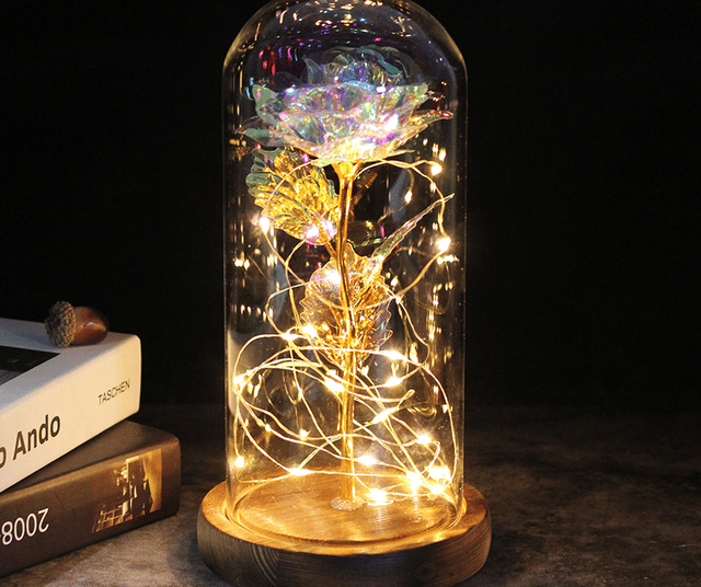 Rose éternelle sous cloche