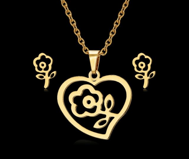 Collier fleur dorée