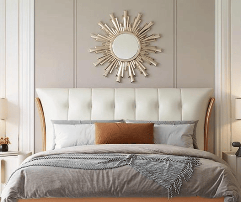 Cloud Nappa Leather Upholstered Bed curated by 25Home.com