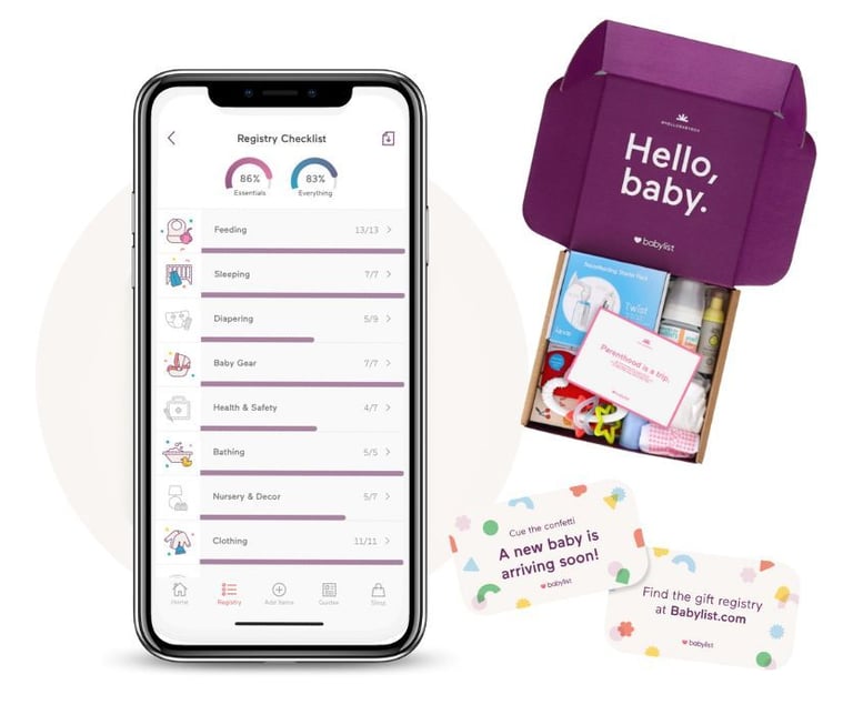 baby registry on phone