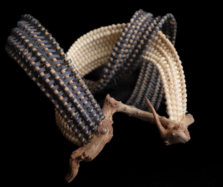 Not Nice III, 2023, cane, reed, manzanita