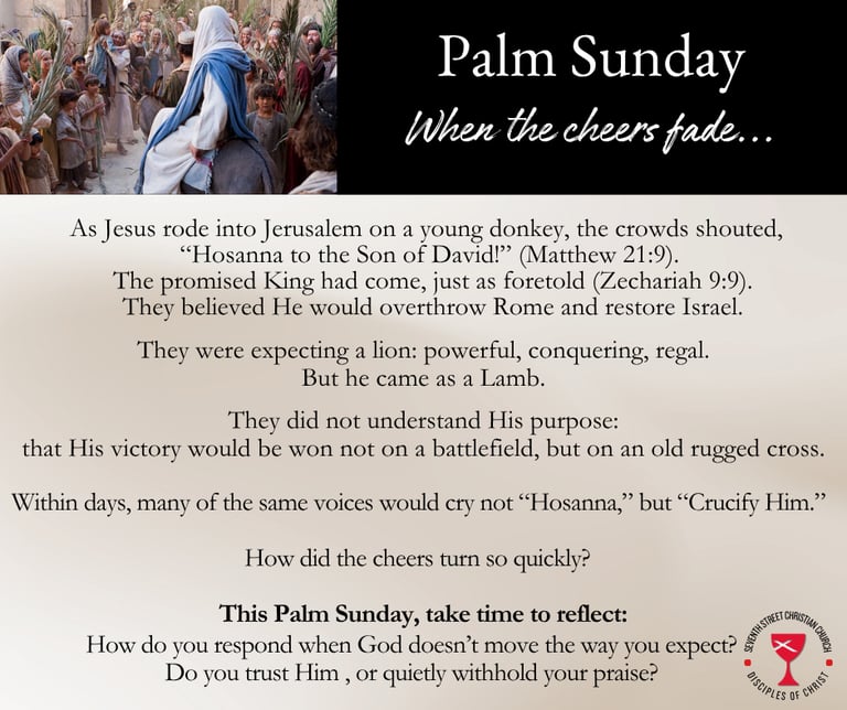 Palm Sunday - When the cheers fade