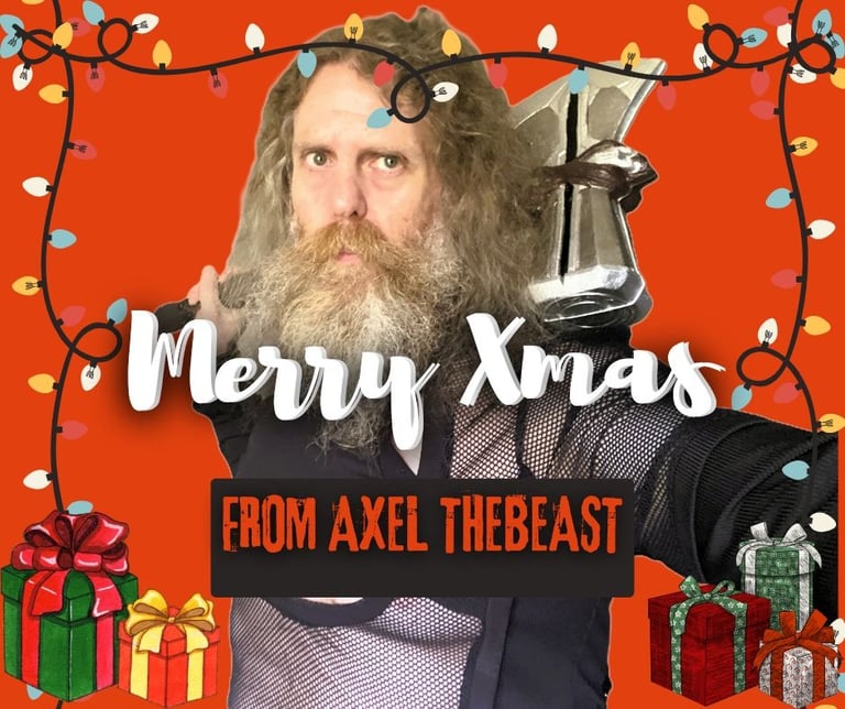 promotional graphic for Xmas from Axel TheBeast