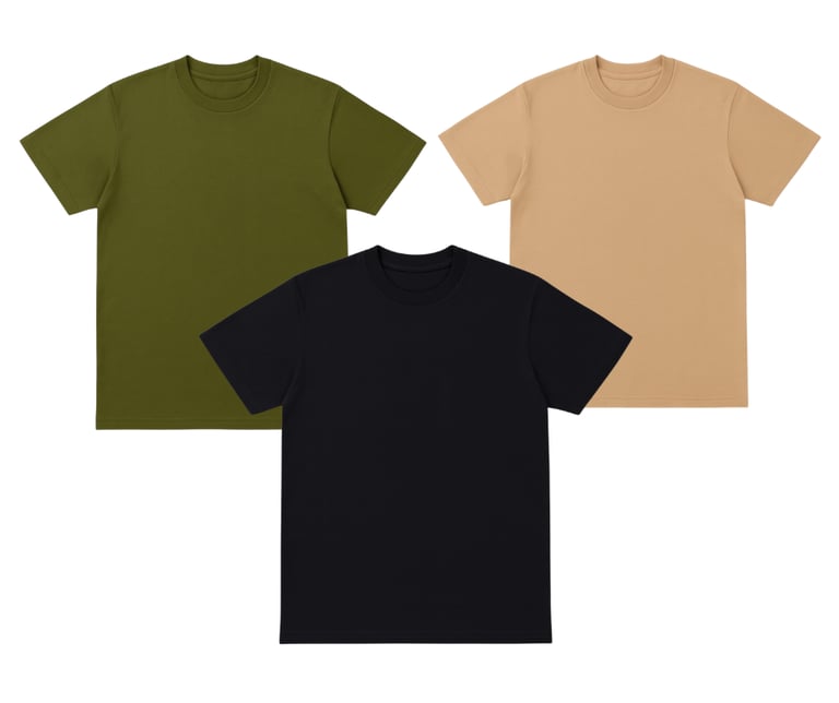 three different colors of a t - shirt with a white, black and green color