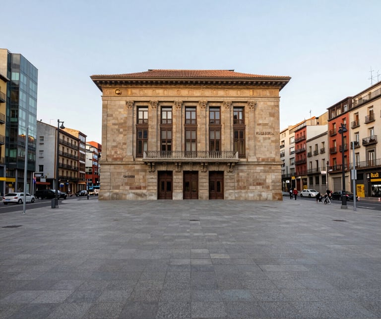 People dancing joyfully in the street wearing wireless headphones under bright sunlight.