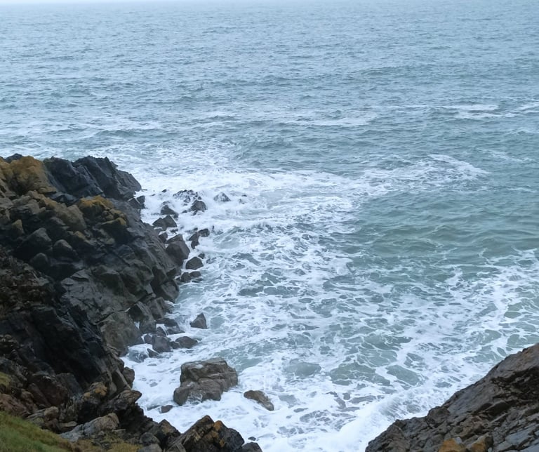 the surging sea