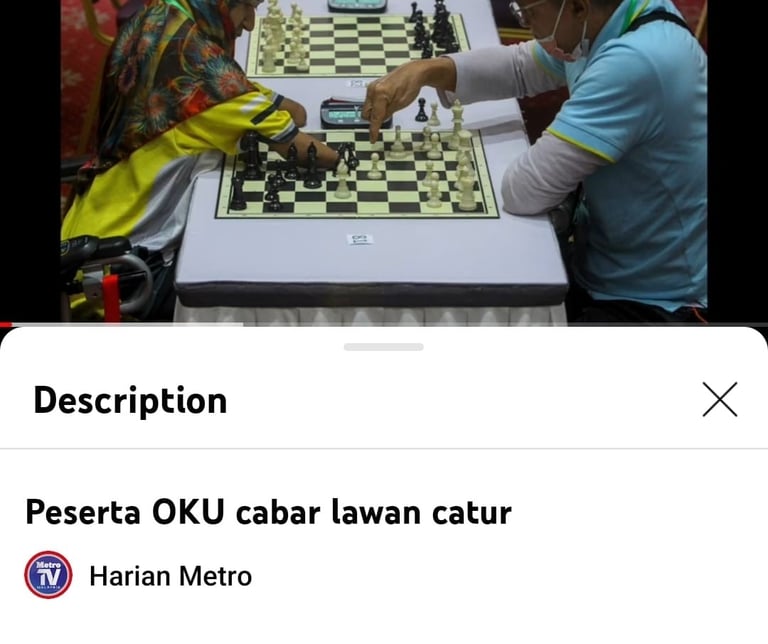 Peserta OKU cabar lawan catur by Harian Metro. RD Open Chess Championship 2023