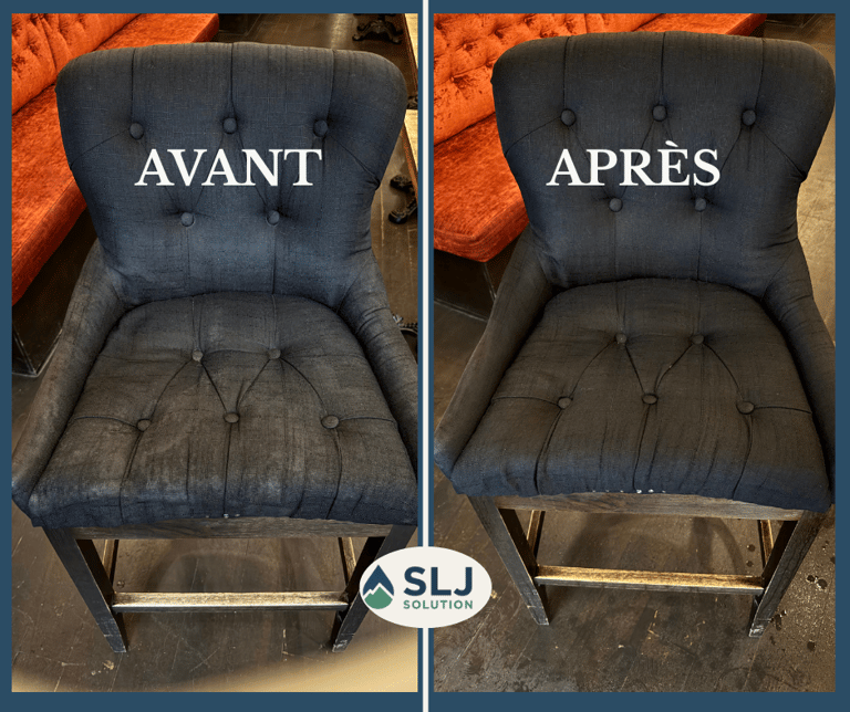 Nettoyage tabouret bar avant / après