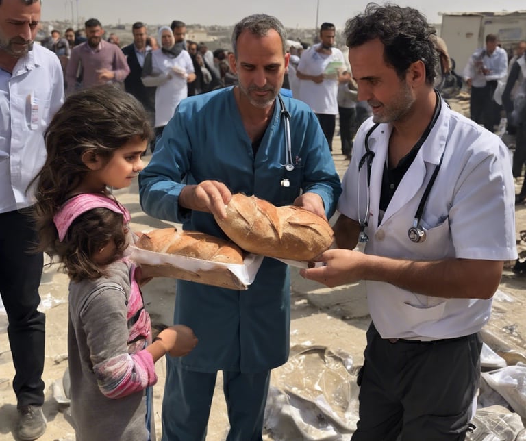 two men wearing blue lab coats