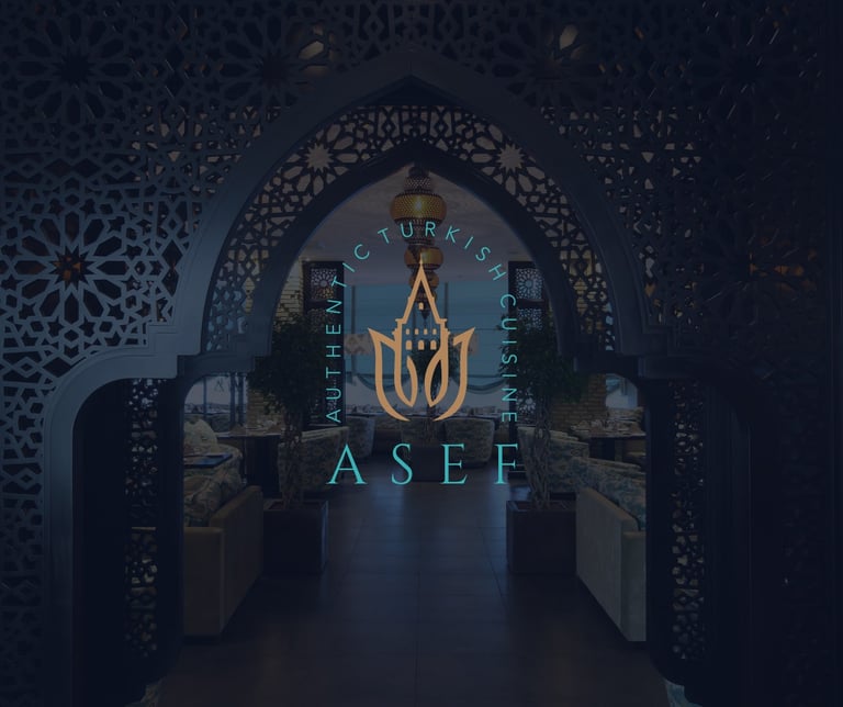 ASEF Authentic Turkish Cuisine için tasarlanan modern ve akılda kalıcı logo