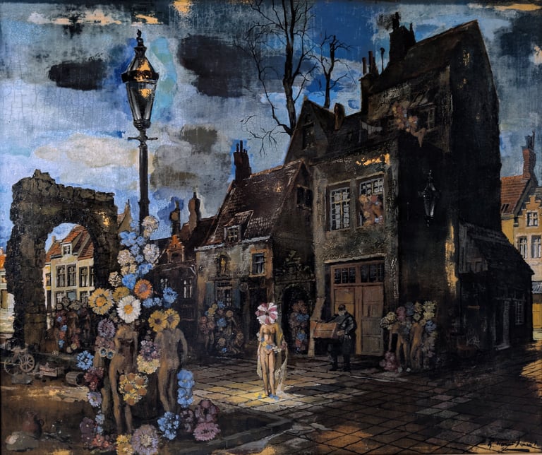 Tableau de René Hansoul "Les filles de joie"