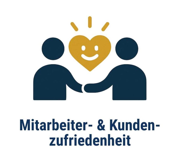 Symbol Mitarbeiter- und Kundenzufriedenheit