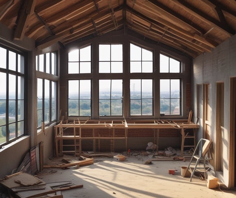 Finished loft bedroom featuring cozy design and attached bathroom.