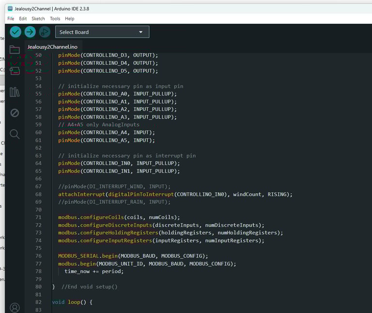Programmausschnitt eines Arduino-Programms.