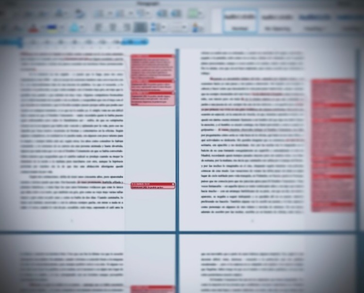 Corrección de novela en word