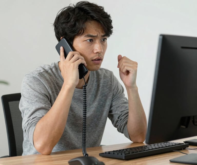 A cozy workspace with a laptop, notebook, and a cup of coffee inviting contact.