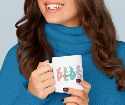 Women holding PEDS Mug