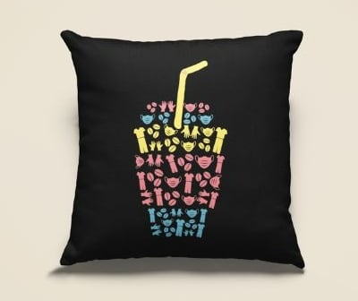 Coffee Scrub Rubber Gloves Throw Pillow